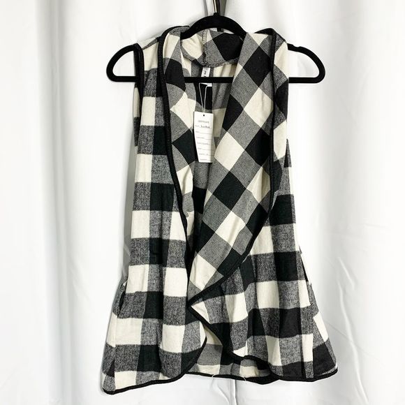 Leo Rosi Jackets & Blazers - Leo rosi 2xl black white buffalo plaid vest
